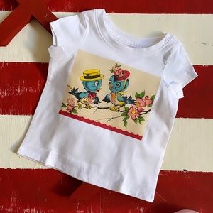 Vintage Baby Blue Birds Toddler Girls Shirt